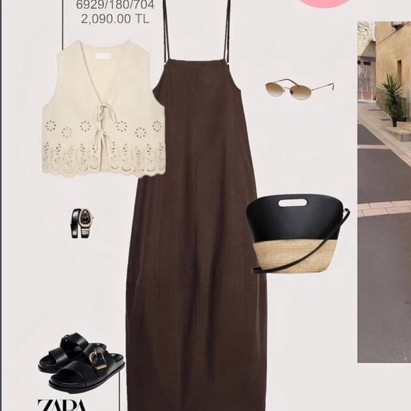 Zara Chocolate Brown Maxi Dress - Picture 4 of 4